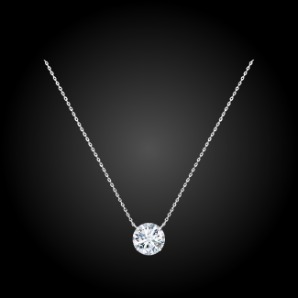 LA PLANETE 2CT White Gold Solitaire Necklace